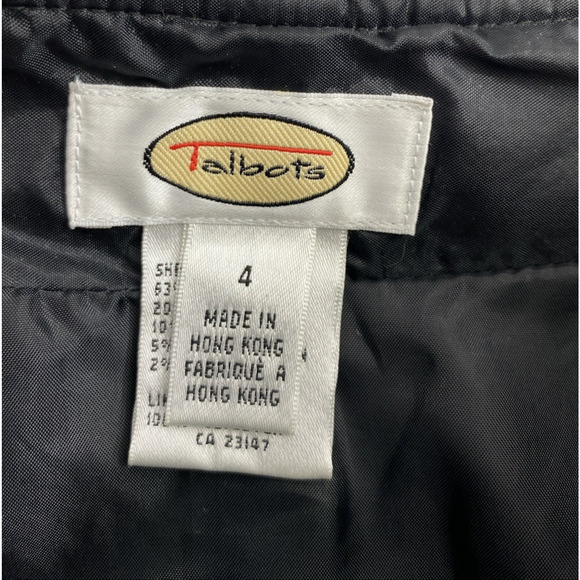 Talbots Midi Skirt Women Size 4 Wool‎ Blend Black Tweed Straight Preppy Academia - Picture 3 of 10